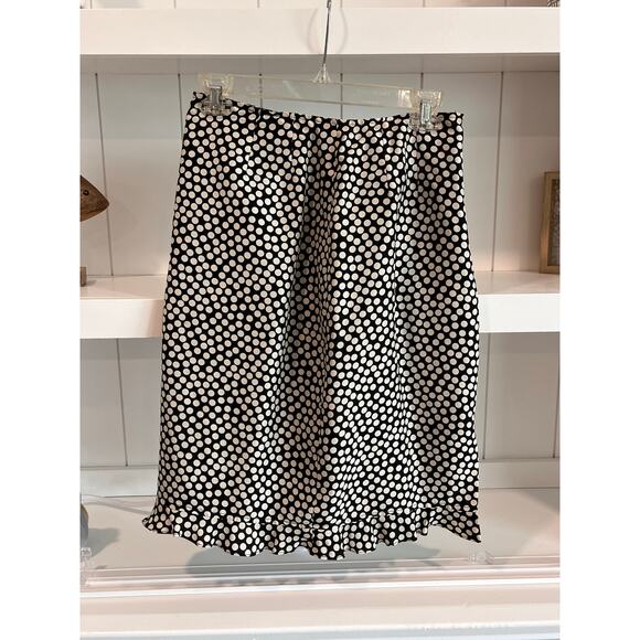 Lillie Rubin Vintage Silk Polka Dot Skirt Suit Set Sz 6 Black White Ruffle Hem - Picture 9 of 16